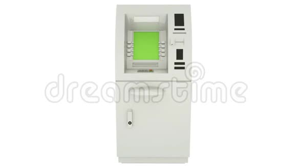 ATM银行收银机绿色屏幕显示放大视频的预览图