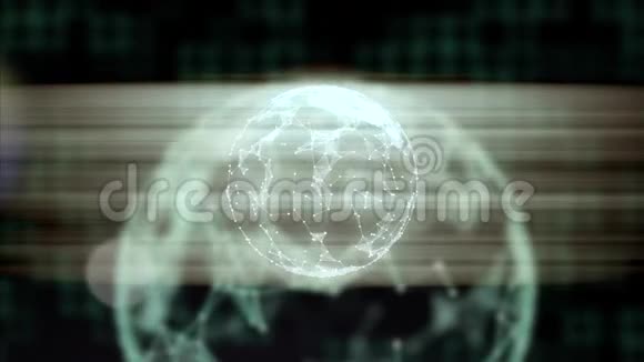 核能概念透明地球或分子内部翻转核的抽象动画视频的预览图