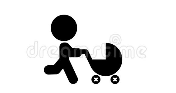 婴儿车行走图标动画视频的预览图