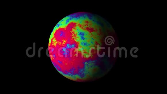 抽象的彩色行星或恒星阿尔法哑光视频的预览图
