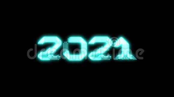 2021年蓝色发光文字动画作为电路板样式视频的预览图
