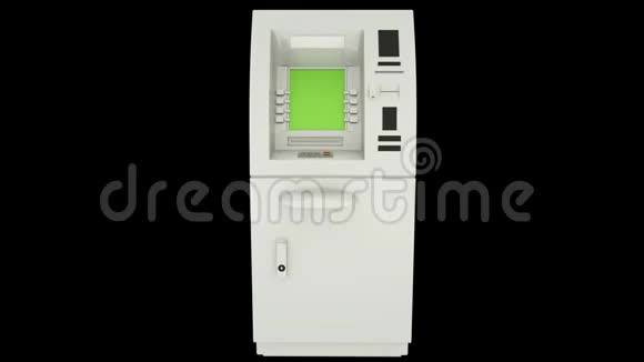 银行现金自动取款机绿色屏幕显示放大视频的预览图
