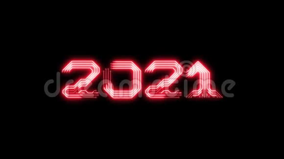 2021年红色发光文字动画作为电路板样式视频的预览图