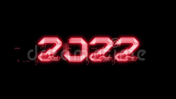 2022年红色发光文字动画作为电路板样式视频的预览图