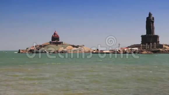 VivekanandaRock纪念和Thiruvalluvar雕像印度Kanyakumari视频的预览图