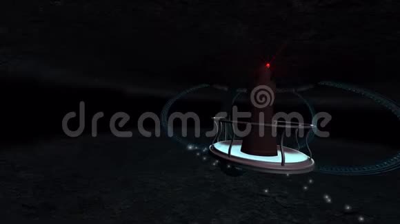 幻想科幻德鲁伊飞过洞穴三维渲染视频的预览图