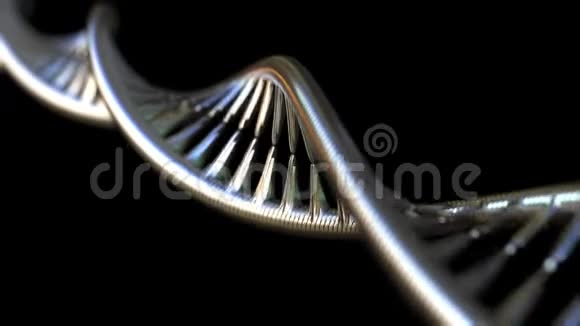 旋转金属DNA模型可循环三维动画视频的预览图