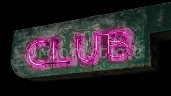 闪烁霓虹灯夜俱乐部标志视频的预览图