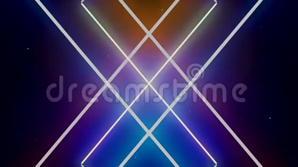 霓虹灯交叉线字母X在美丽的梯度背景动画白色发光条纹几何形状视频的预览图