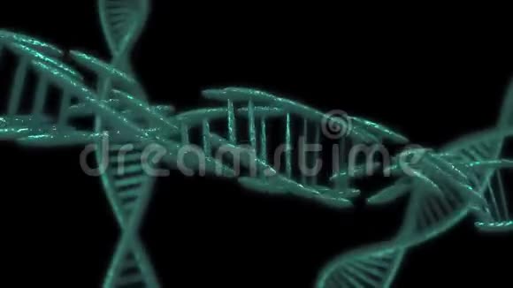 蓝色DNA延缓慢动作3D动画动画DNA链视频的预览图