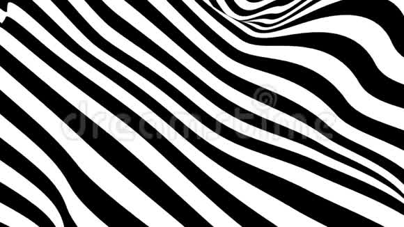 抽象黑白条纹光学错觉三维几何扭曲纹理波形视频的预览图