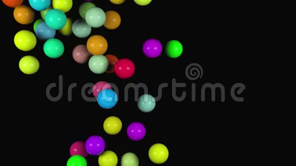 许多抽象的彩色光球落下三维渲染电脑生成的背景视频的预览图