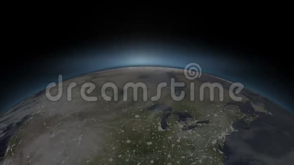 美丽的蓝色地球从黑夜到白天视频的预览图