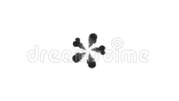白色背景上的黑色墨水三维渲染与卢马哑光圆形油墨注射结构6视频的预览图