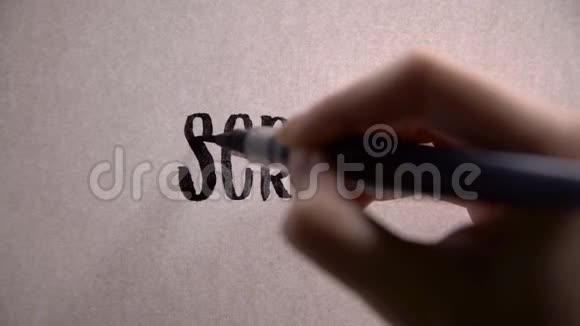 手用毛笔画出单词的字母视频的预览图