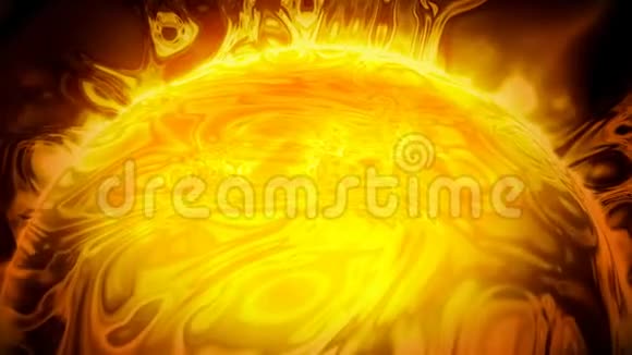 太阳表面有太阳耀斑和液体等离子体抽象空间梦幻背景加载4K运动图形视频的预览图
