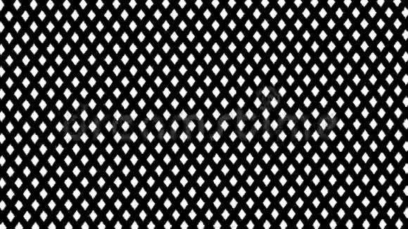 可循环的黑色和白色线条交叉条纹图案旋转背景4KUHD视频的预览图