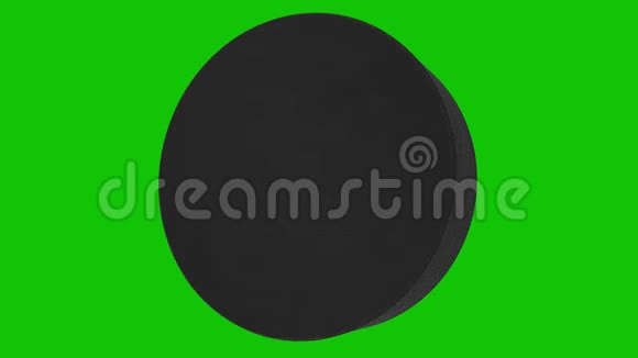 一个冰球在绿色屏幕上旋转的动画4K环视频的预览图