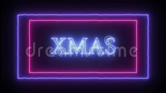 动画闪烁霓虹灯标志圣诞节视频的预览图