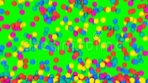多色球体填充屏幕五彩球抽象过渡视频的预览图