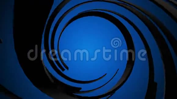 蓝色背景螺旋黑色形状视频的预览图