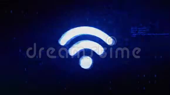 wifi连接信号符号数字像素噪声误差动画视频的预览图