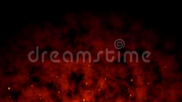 美丽的抽象背景烧红热与飞星动画3D渲染视频的预览图