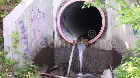 废水管道有脏水流动视频的预览图