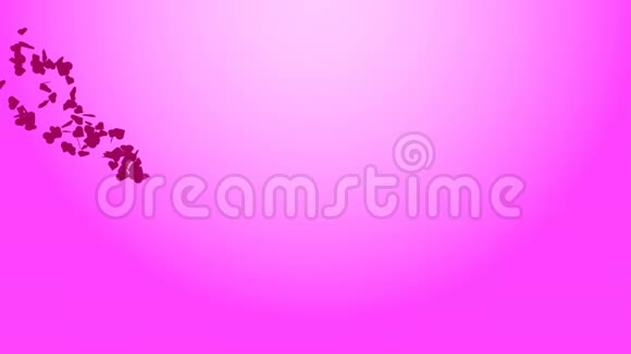 粉红色背景上漂浮的心视频的预览图