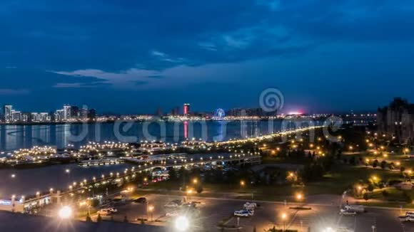 俄罗斯鞑靼斯坦共和国哈萨克斯坦时光之旅夜城视频的预览图