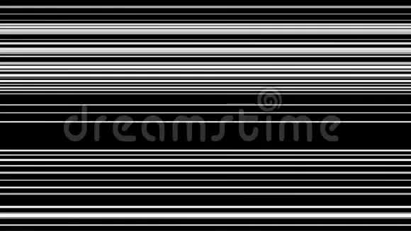 单色闪烁霓虹灯线在许多水平直线上流动在黑色背景上无缝循环动画视频的预览图