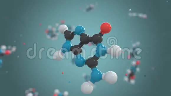 鸟嘌呤DNA的一部分分子模型有机化学或现代医学相关的可循环三维动画视频的预览图