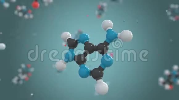 腺嘌呤DNA的一部分塑料分子模型有机化学或现代医学相关的循环三维动画视频的预览图