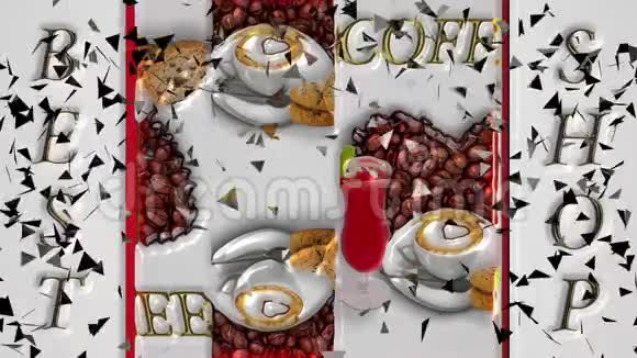 动画背景与最佳咖啡店文本广告的有用设计视频的预览图