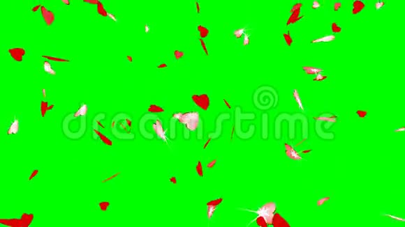坠落的旋转红色火花的动画心形视频的预览图