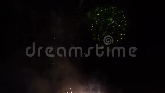 透明背景上的抽象金色烟花爆炸新年庆祝烟火视频的预览图