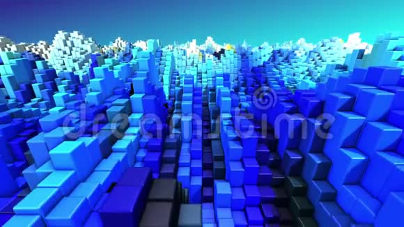抽象技术蓝白三维立体几何背景渲染4kUHD3840x2160视频的预览图