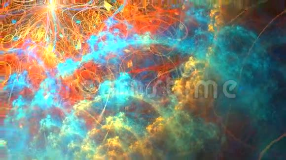 分形背景与抽象彩色银河很详细视频的预览图