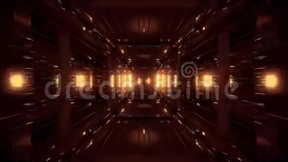 发光未来科幻隧道与线框三维渲染壁纸运动背景无缝循环视频的预览图