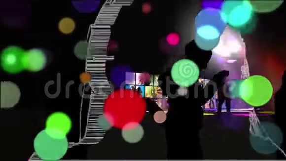有舞者和屏风的色光运动点视频的预览图