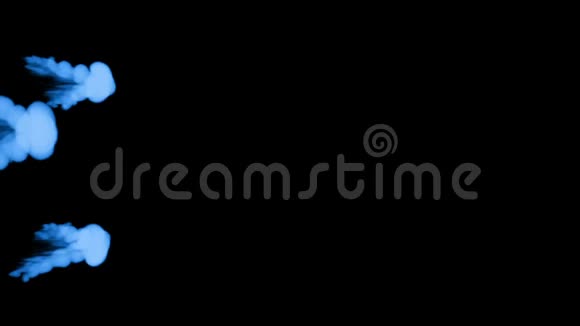 黑色背景上的蓝色荧光墨水三维渲染与卢马哑光3视频的预览图