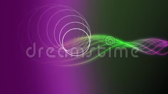 两个不同的部分在左边的紫色圆圈上在右边的绿色波浪上视频的预览图
