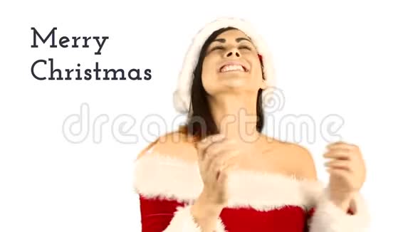 圣诞快乐短信和美丽的圣诞老人视频的预览图
