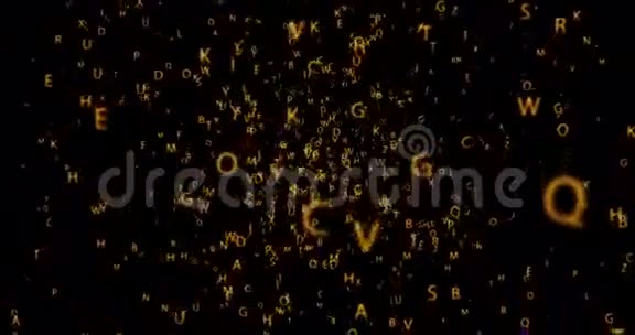 黑底金色字母数字轨道动画无缝循环视频的预览图