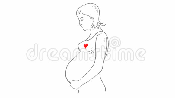 孕妇造型剪影母亲护理图标视频的预览图