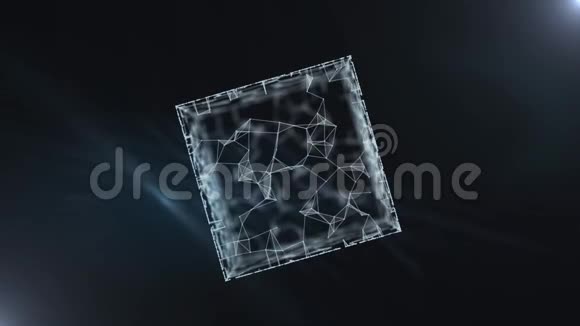一个区块链三维渲染透明立方体与二进制数据视频的预览图