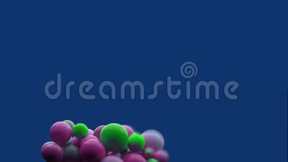 蓝色背景上的粉红色和绿色气泡视频的预览图