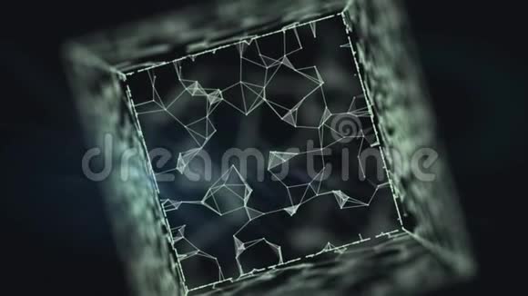 概念背景图像与三维渲染立方体图形和社会连接线视频的预览图