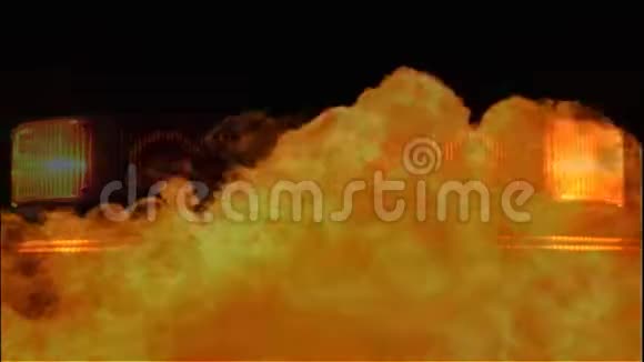 假火灾爆炸的动画背景是汽车警报器视频的预览图