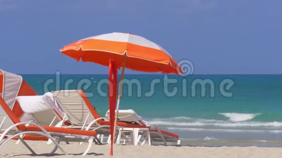 夏日迈阿密南海滩伞组合4k美国视频的预览图